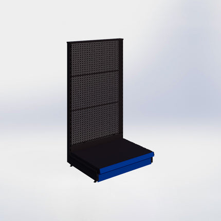 Kopstelling perforatie - H140 x B80 x D57 cm - 1 niveau - Zwart