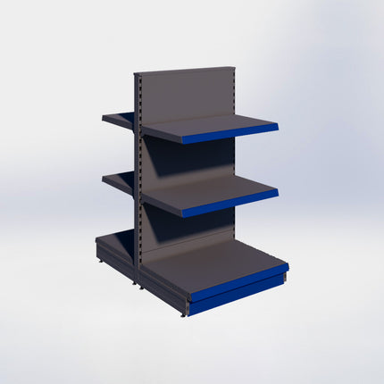 Middenstelling - H140 x B80 x D57 cm - 3 niveaus - Antraciet
