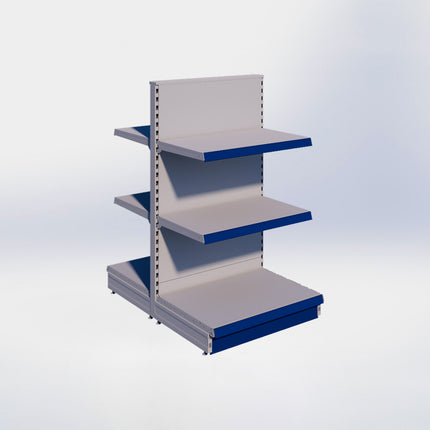 Middenstelling - H140 x B80 x D57 cm - 3 niveaus - Grijs