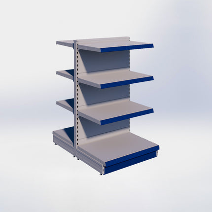 Middenstelling - H140 x B80 x D57 cm - 4 niveaus - Grijs