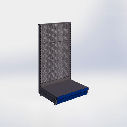 Kopstelling perforatie - H140 x B80 x D57 cm - 1 niveau - Antraciet