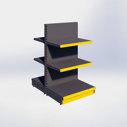Middenstelling - H140 x B80 x D57 cm - 3 niveaus - Antraciet