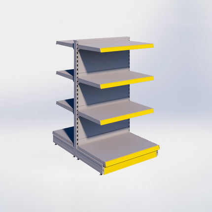 Middenstelling - H140 x B80 x D57 cm - 4 niveaus - Grijs
