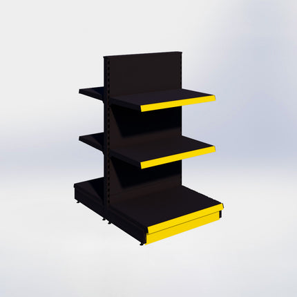 Middenstelling - H140 x B80 x D57 cm - 3 niveaus - Zwart