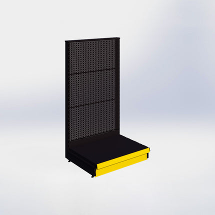 Kopstelling perforatie - H140 x B80 x D57 cm - 1 niveau - Zwart