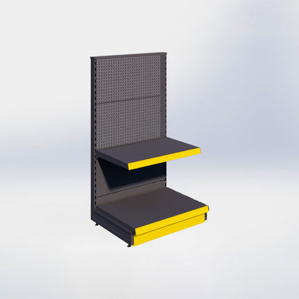 Kopstelling perforatie - H140 x B80 x D57 cm - 2 niveaus - Antraciet