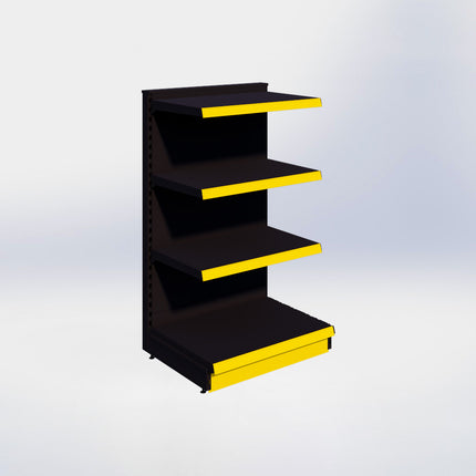 Kopstelling - H140 x B80 x D57 cm - 4 niveaus - Zwart