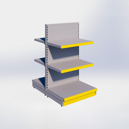 Middenstelling - H140 x B80 x D57 cm - 3 niveaus - Grijs
