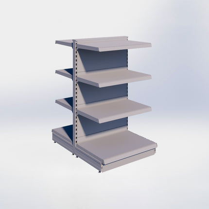 Middenstelling - H140 x B80 x D57 cm - 4 niveaus - Grijs