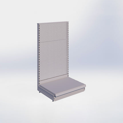 Kopstelling perforatie - H140 x B80 x D57 cm - 1 niveau - Grijs