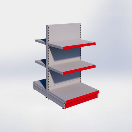 Middenstelling - H140 x B80 x D57 cm - 3 niveaus - Grijs