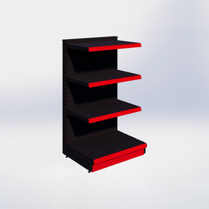 Kopstelling - H140 x B80 x D57 cm - 4 niveaus - Zwart