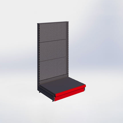 Kopstelling perforatie - H140 x B80 x D57 cm - 1 niveau - Antraciet