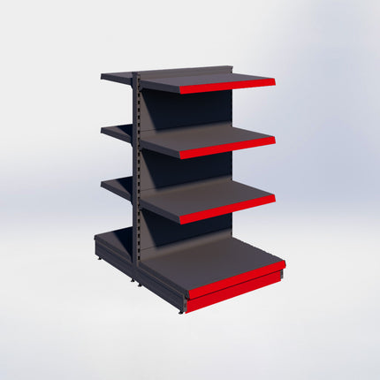 Middenstelling - H140 x B80 x D57 cm - 4 niveaus - Antraciet