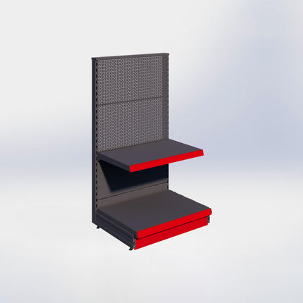 Kopstelling perforatie - H140 x B80 x D57 cm - 2 niveaus - Antraciet