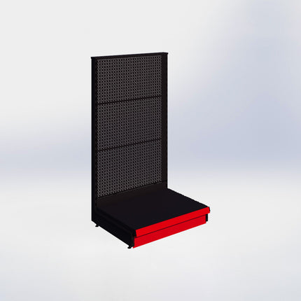 Kopstelling perforatie - H140 x B80 x D57 cm - 1 niveau - Zwart