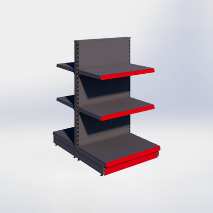 Middenstelling - H140 x B80 x D57 cm - 3 niveaus - Antraciet