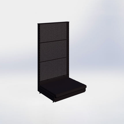 Kopstelling perforatie - H140 x B80 x D57 cm - 1 niveau - Zwart