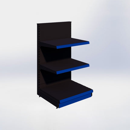 Kopstelling - H140 x B80 x D67 cm - 3 niveaus - Zwart