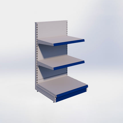 Kopstelling - H140 x B80 x D67 cm - 3 niveaus - Grijs