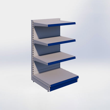 Kopstelling - H140 x B80 x D67 cm - 4 niveaus - Grijs