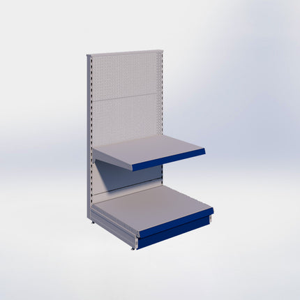 Kopstelling perforatie - H140 x B80 x D67 cm - 2 niveaus - Grijs