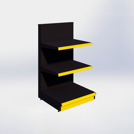 Kopstelling - H140 x B80 x D67 cm - 3 niveaus - Zwart