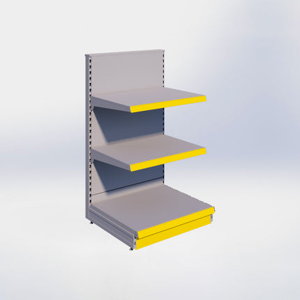 Kopstelling - H140 x B80 x D67 cm - 3 niveaus - Grijs