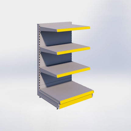 Kopstelling - H140 x B80 x D67 cm - 4 niveaus - Grijs