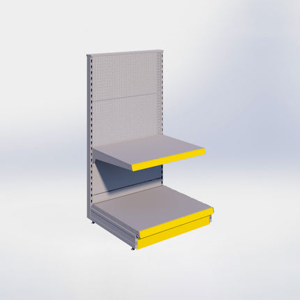 Kopstelling perforatie - H140 x B80 x D67 cm - 2 niveaus - Grijs