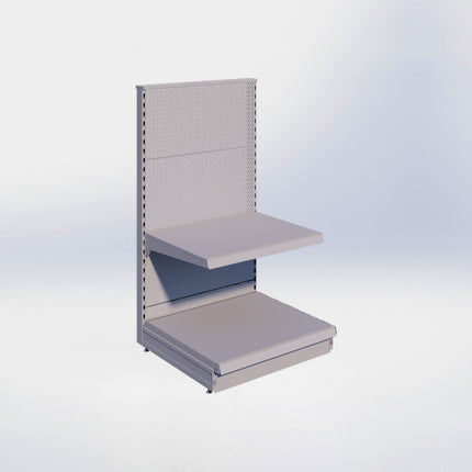 Kopstelling perforatie - H140 x B80 x D67 cm - 2 niveaus - Grijs