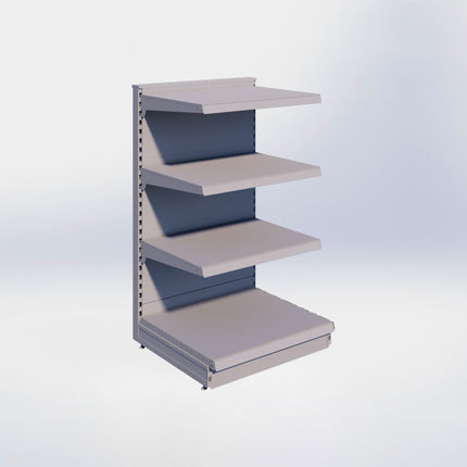 Kopstelling - H140 x B80 x D67 cm - 4 niveaus - Grijs