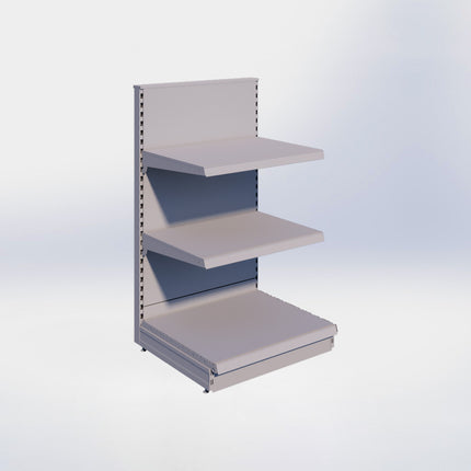 Kopstelling - H140 x B80 x D67 cm - 3 niveaus - Grijs