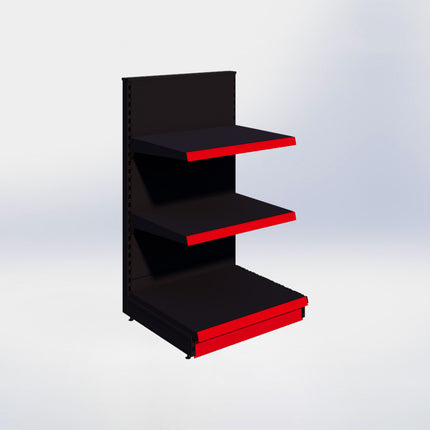 Kopstelling - H140 x B80 x D67 cm - 3 niveaus - Zwart