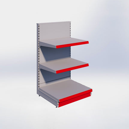 Kopstelling - H140 x B80 x D67 cm - 3 niveaus - Grijs