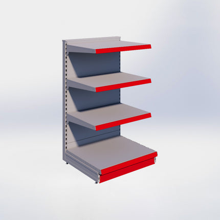 Kopstelling - H140 x B80 x D67 cm - 4 niveaus - Grijs