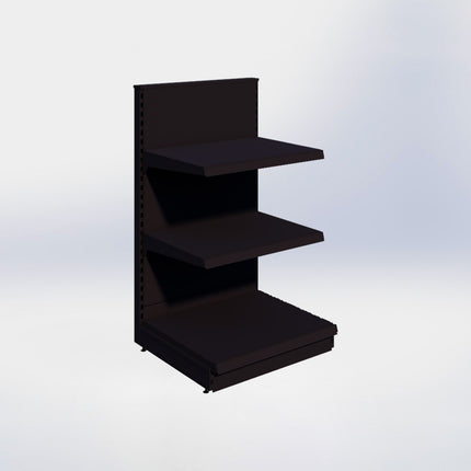 Kopstelling - H140 x B80 x D67 cm - 3 niveaus - Zwart