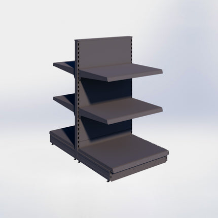 Middenstelling - H140 x B80 x D67 cm - 3 niveaus - Antraciet