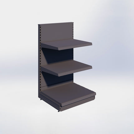 Kopstelling - H140 x B80 x D67 cm - 3 niveaus - Antraciet