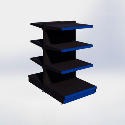 Middenstelling - H140 x B80 x D67 cm - 4 niveaus - Zwart