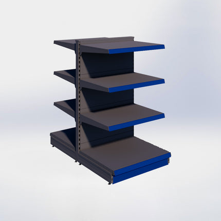 Middenstelling - H140 x B80 x D67 cm - 4 niveaus - Antraciet