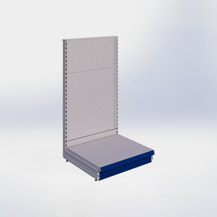 Kopstelling perforatie - H140 x B80 x D67 cm - 1 niveau - Grijs