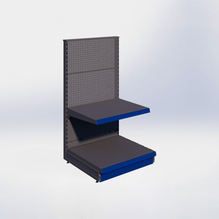 Kopstelling perforatie - H140 x B80 x D67 cm - 2 niveaus - Antraciet