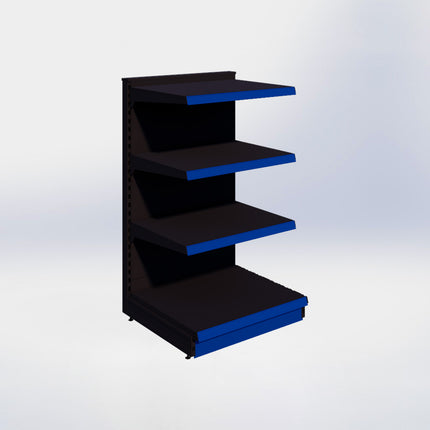 Kopstelling - H140 x B80 x D67 cm - 4 niveaus - Zwart