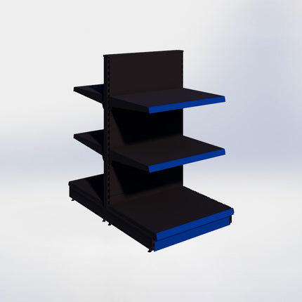 Middenstelling - H140 x B80 x D67 cm - 3 niveaus - Zwart