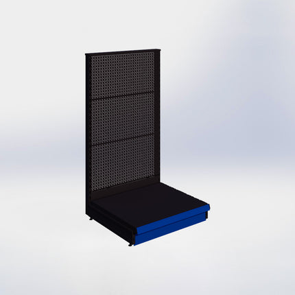Kopstelling perforatie - H140 x B80 x D67 cm - 1 niveau - Zwart