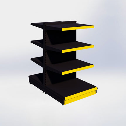 Middenstelling - H140 x B80 x D67 cm - 4 niveaus - Zwart