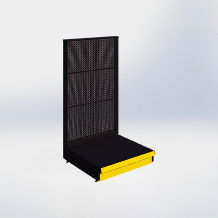 Kopstelling perforatie - H140 x B80 x D67 cm - 1 niveau - Zwart