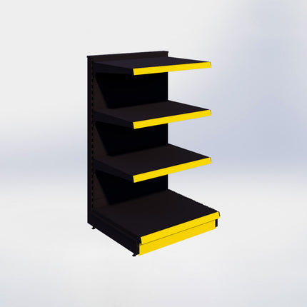 Kopstelling - H140 x B80 x D67 cm - 4 niveaus - Zwart