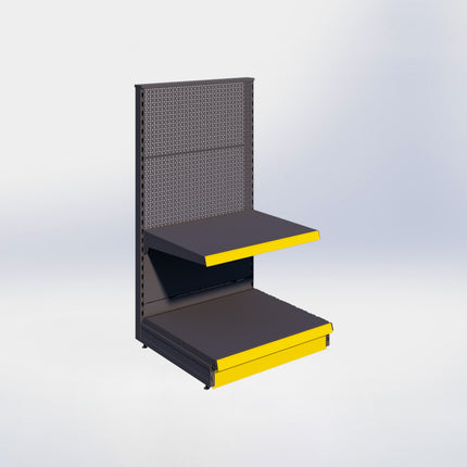 Kopstelling perforatie - H140 x B80 x D67 cm - 2 niveaus - Antraciet